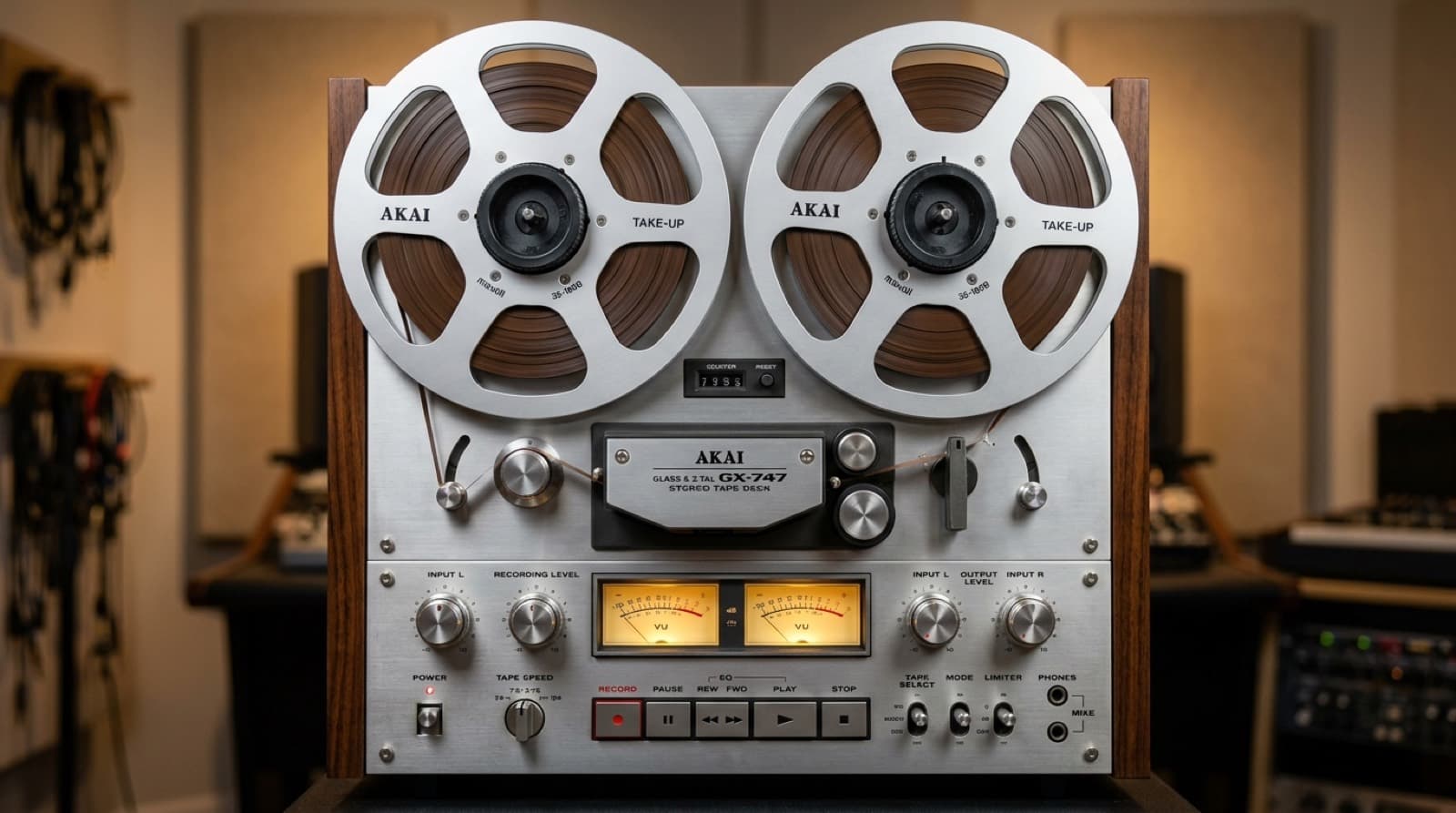 릴투릴 테이프 머신을 통해 자기 테이프에 소리를 기록하고 재생하는 아날로그 장비