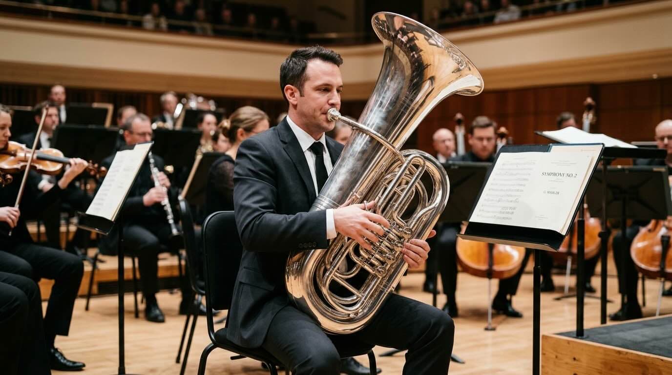 튜바를 연주하는 모습